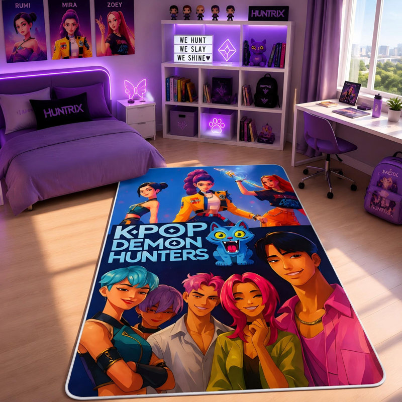 Tapis Kpop Demon Hunters pour filles, 47 po x 71 po Kpop Demon Hunters Merch