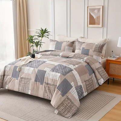 2/3 Piece Bedroom Duvet Cover Soft Floral Geometric Square Print Universal For All Seasons