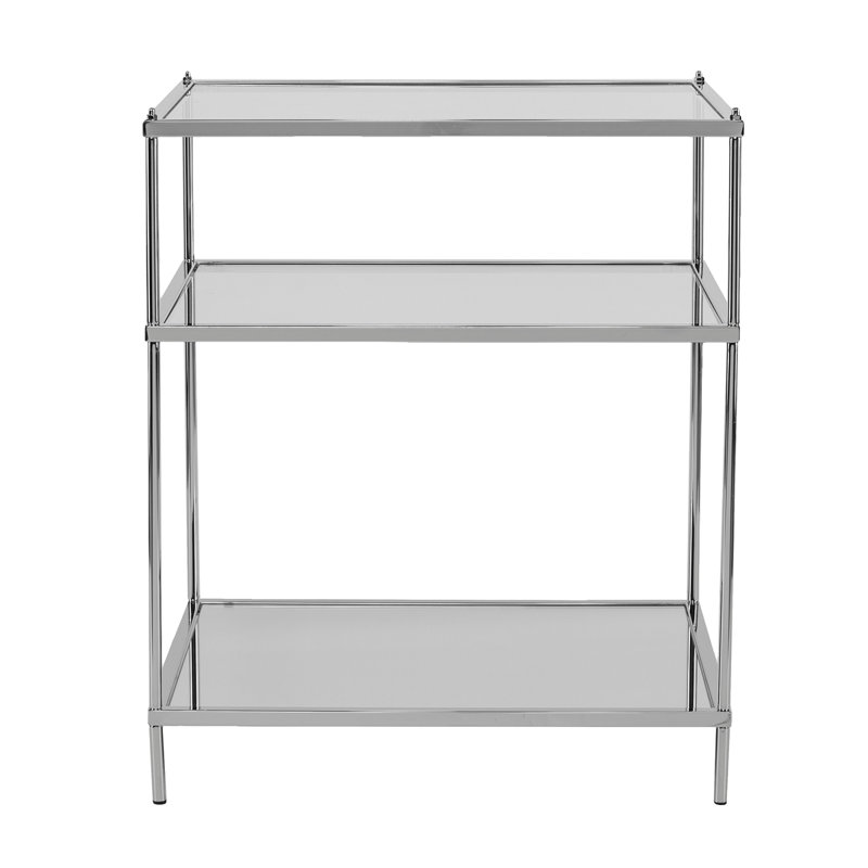 Knox Glam Mirrored Side Table - Chrome