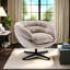 Chaise pivotante Comfy Chenille 360 - Brun pour la chambre à coucher et l'espace de lecture dans le salon de bureau à domicile-1398804653