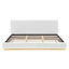Lit tapissier élégant avec cadre de lit naturel texturé grain-796075207