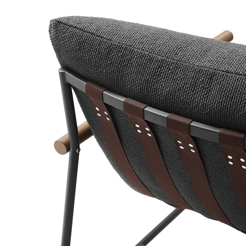 Méridienne et repose-pieds d'extérieur Raya Boucle, Gris anthracite
