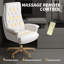 Fauteuil de bureau Kinnls Cellier Massage, fauteuils de direction modernes en cuir véritable pour bureaux, fauteuils inclinables ergonomiques de bureau, verrou inclinable à hauteur réglable, blanc-101602212