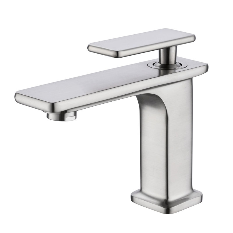Single Handle Single Hole Bathroom Faucet in Brushed Nickel, Brushed Nickel