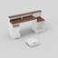Bureau d'ordinateur de style ferme de 160 cm de large avec éclairage DEL, prise électrique et tiroirs pour bureau à domicile-303754454