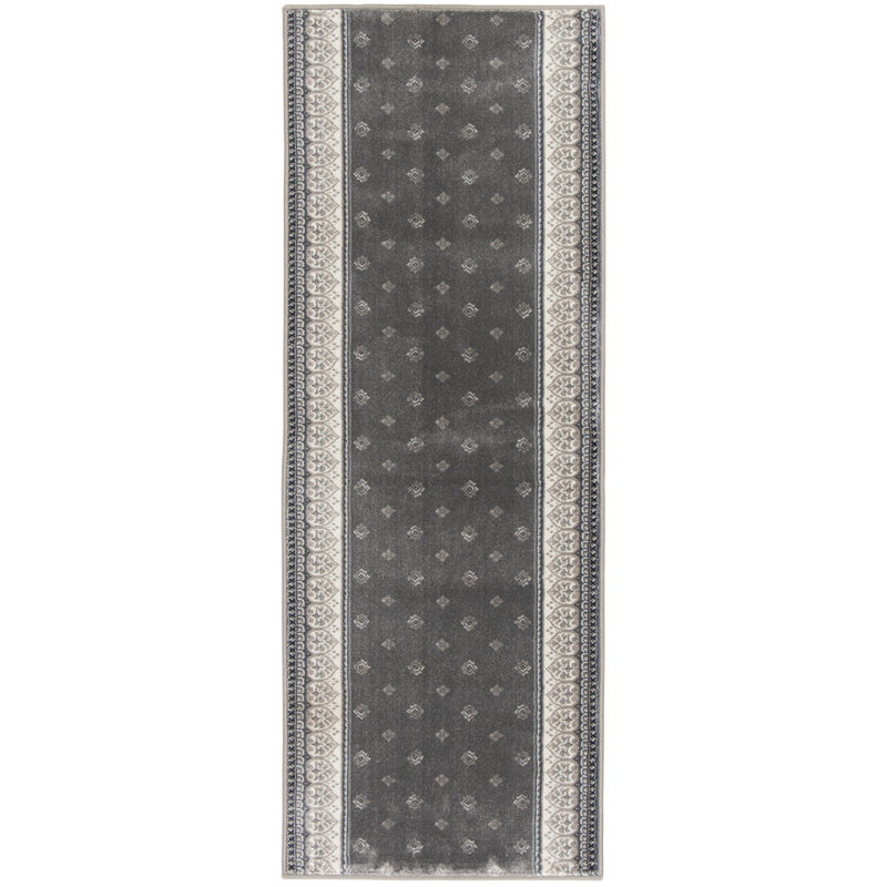Tapis d'intérieur en polypropylène à bordure florale Bungalow Rose Quinonez Fleurdelis Bungalow