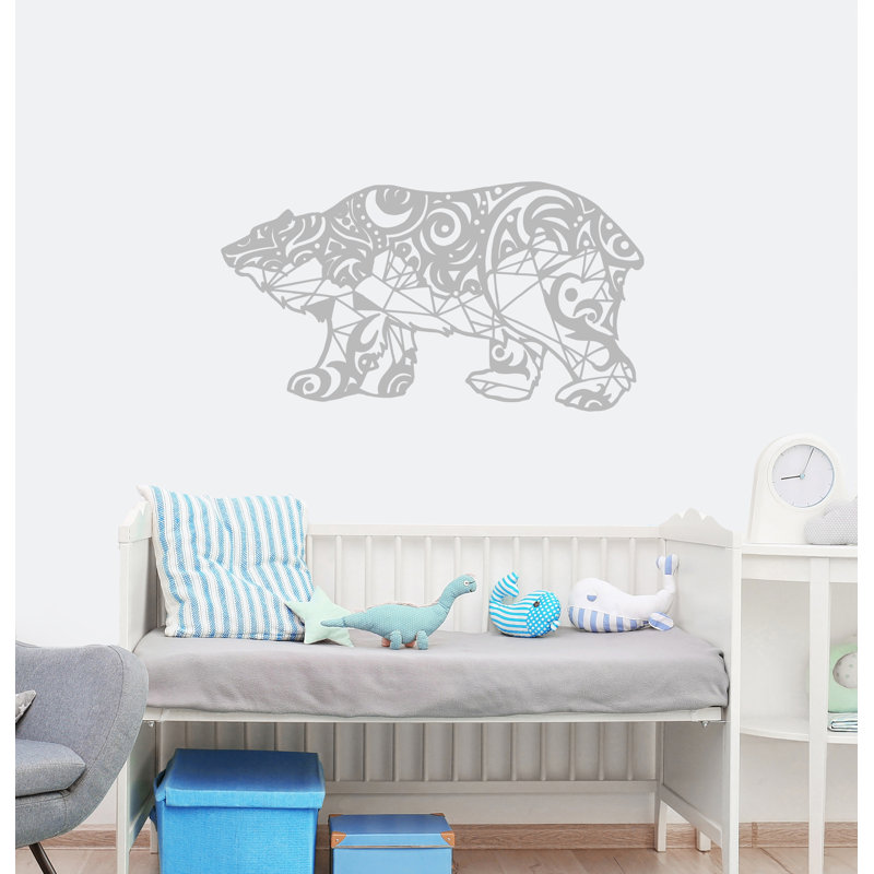 Adhésif décoratif ours polaire, H 38 po x l 72 po, Argent
