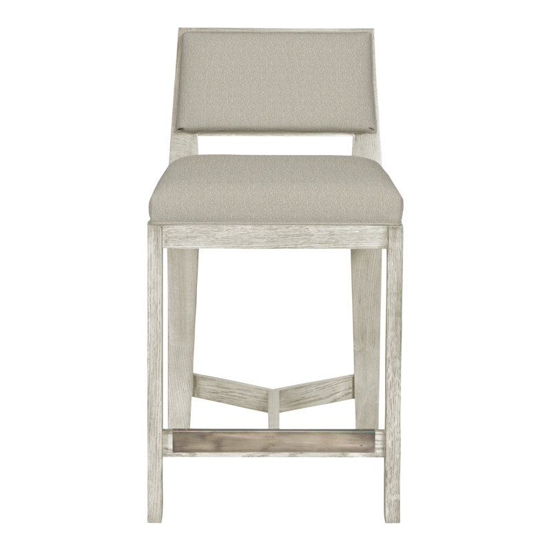 Scoville By Thom Filicia Upholstered Counter Stool with Solid Wood Frame, Wrenn, Fumée Ian
