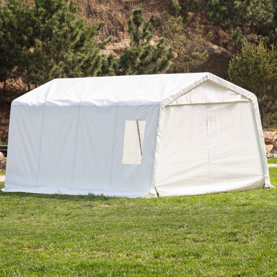 Clear Window Portable Garage Carport Shelter With White Cover