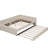Beige Upholstered Bed Frame With & Twin Size Trundle - , No Box Spring, Bedroom Essential Full In Strong Wood, Spring For A Gorgeous Interior-1401955351
