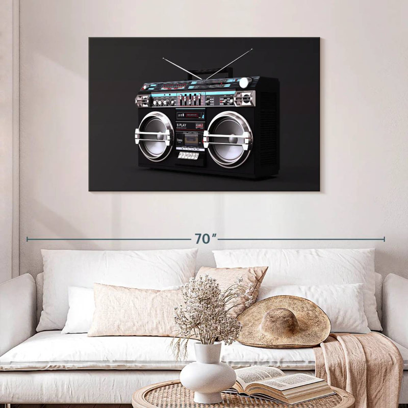 Abarca Black Boombox, 30" H x 45" W