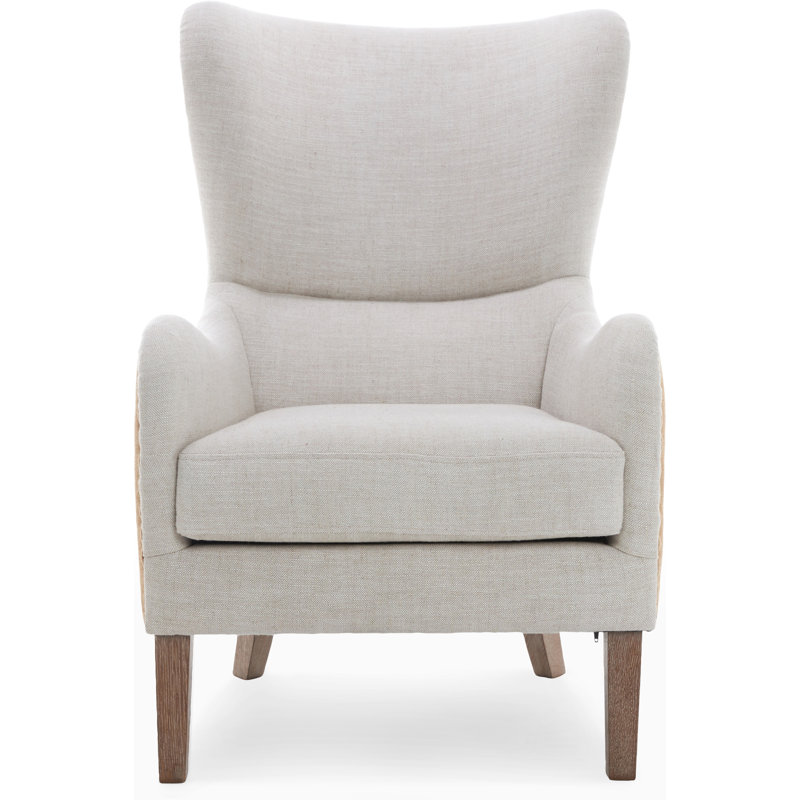 Elle Decor Wingback Upholstered Accent Chair, Two-Toned Beige