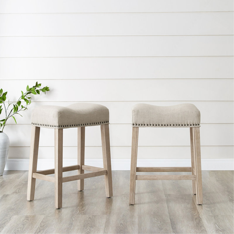 Ensemble de 2 tabourets de comptoir Coco, Brun, Brun