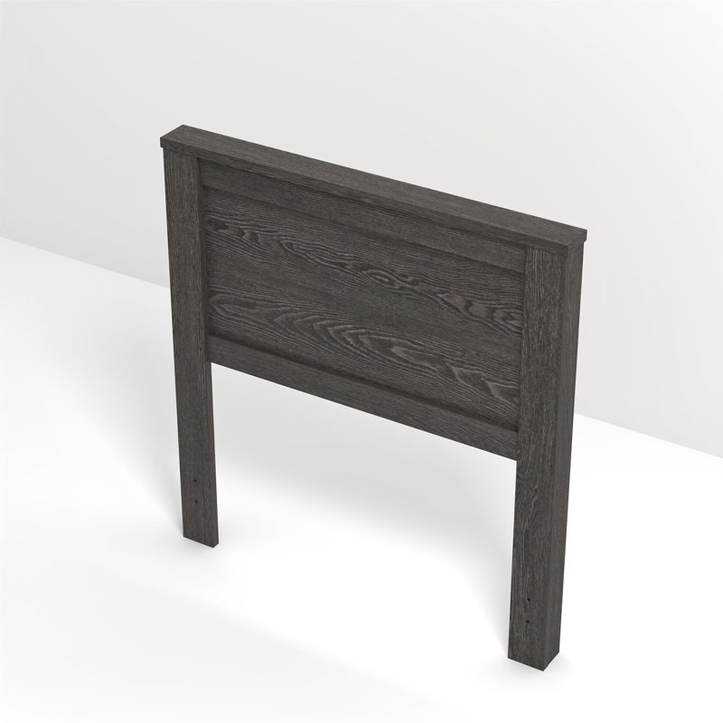 Tevrat Panel Headboard, Dark Grey Oak, Twin