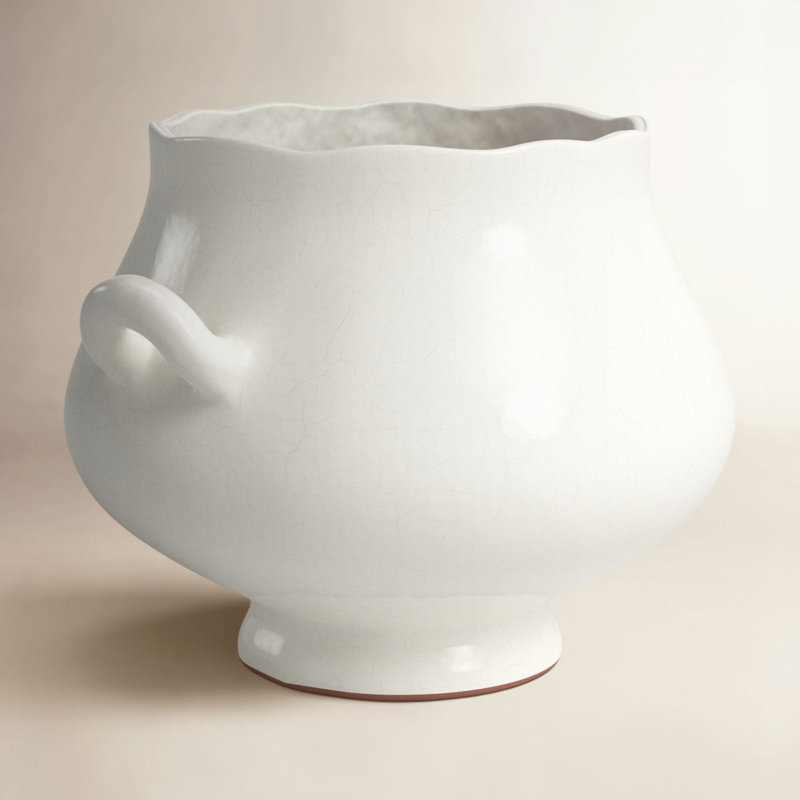 Wellon Handmade Ceramic Planter, 9" H x 13.25" W x 11.75" D