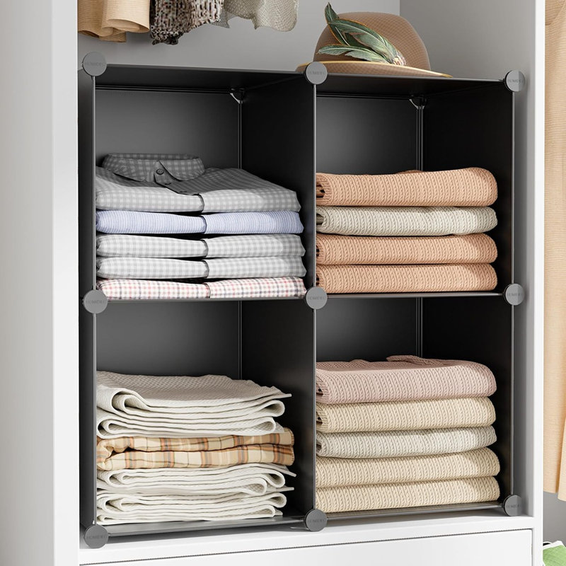 Étagère de rangement modulaire empilable à 6 cubes avec cubes amovibles pour vêtements, livres, boîtes de rangement, chambre, salle de bain et salon