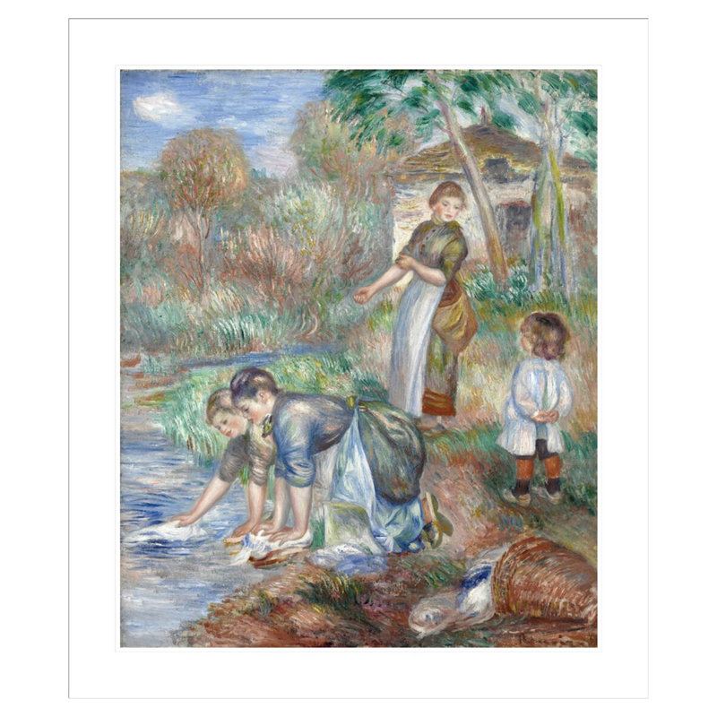 «Washerwomen» par Pierre-Auguste Renoir, impression giclée encadrée, H 38,95 po x l 33,5 po