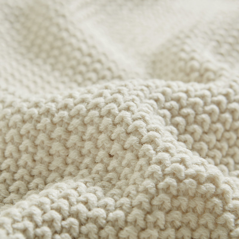 Couverture en tricot Bree, Ivoire, Double/grand