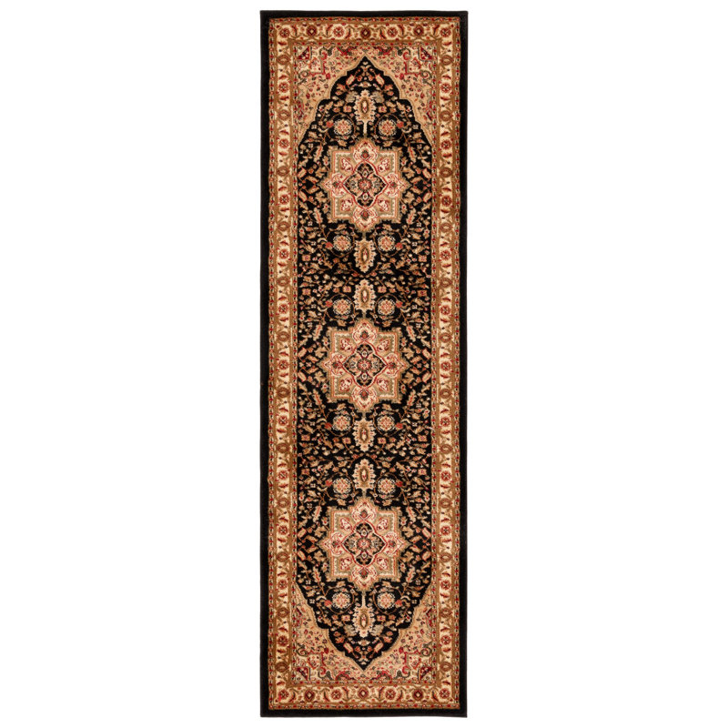 Tapis oriental ivoire / rouge Klose, Beige/Black, Tapis de couloir 2 pi 3 po x 8 pi