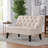 43.75" Recessed Arm Settee Seat: 17 inches high x 43 inches wide x 19 inches deep :Includes 1 settee, with wood-1123245966
