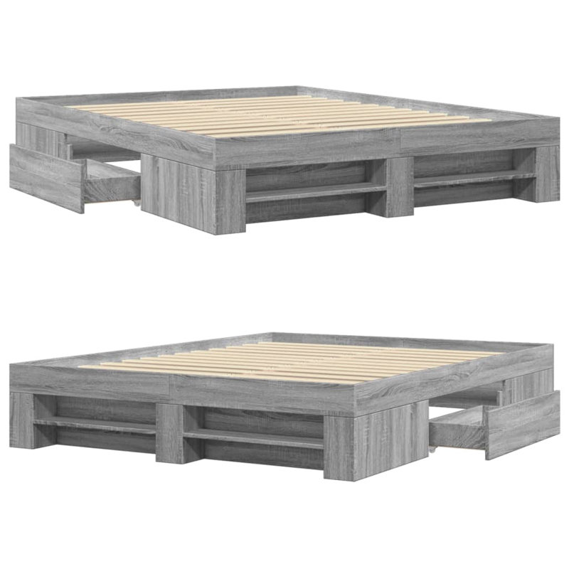 Storage Bed, Kingsize (5'), Grey Sonoma