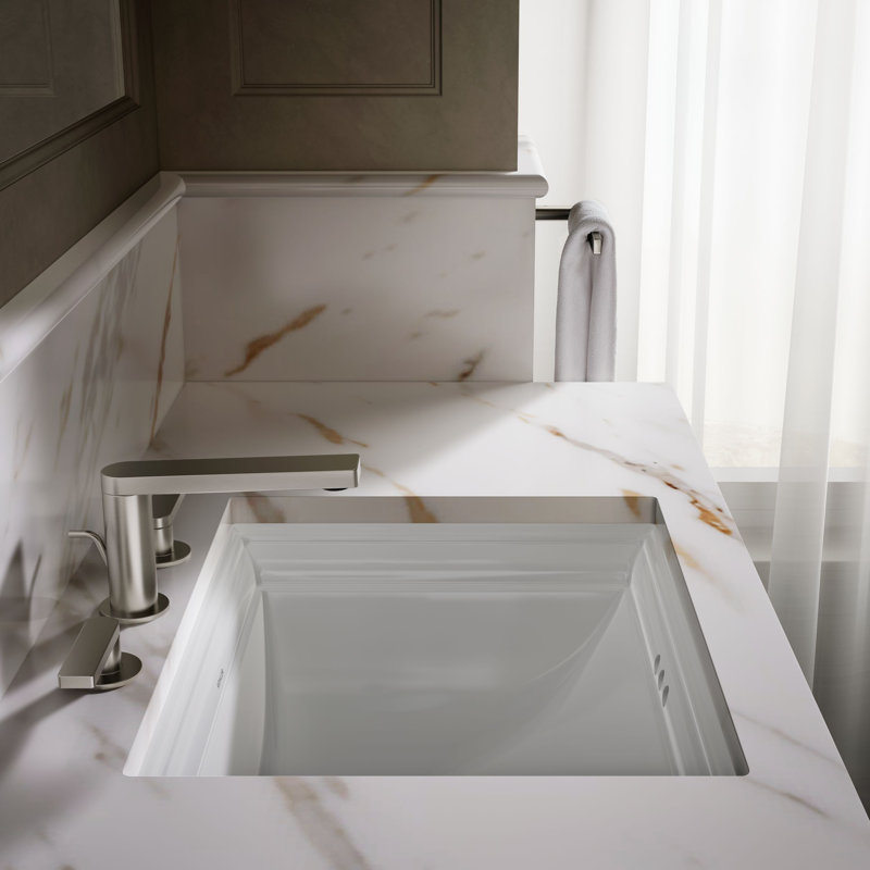 Memoirs® Vitreous China Rectangular Undermount Bathroom Sink with Overflow, White