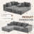 105" Cloud Modular Sectional Couch With L-shape Chaise, No Assembly Required Modern Comfy Sofa With Deep Seat & Corduroy Plush Fabric, Upholstered Couches For Living Room, Bedroom-1664939189-1664939185