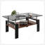 Table basse rectangulaire, plateau en verre trempé avec panneau de fibres à densité moyenne, table moderne pour le salon, verre-906403779-906403806