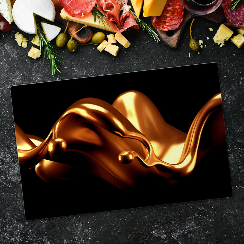 Veltri Tempered Glass Wave Chopping Board, 52cm x 60cm