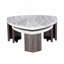 Ensemble de tables triangulaires 3 pièces de style contemporain 1 table basse gigogne 2 x table de bout en marbre