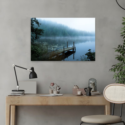 Art contemporain, paysage paisible de forêt sereine tranquille