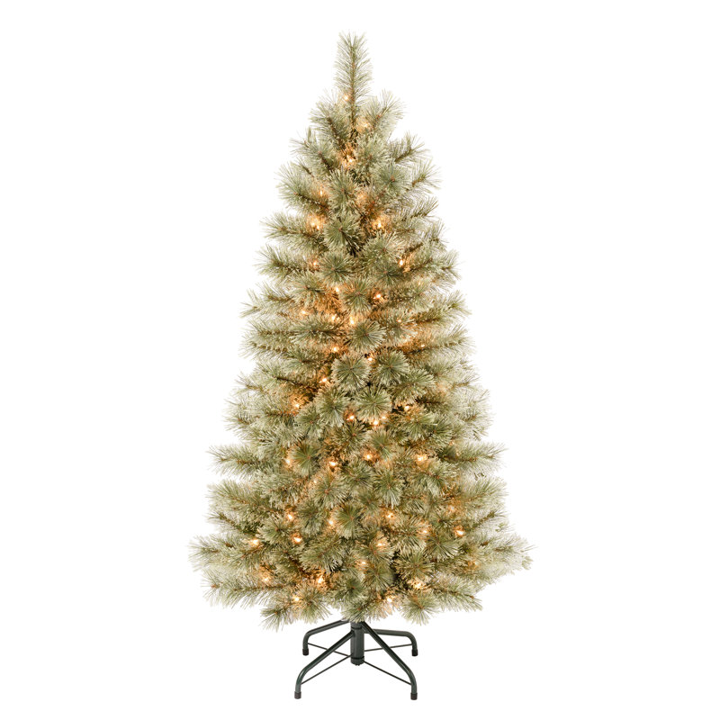 The Holiday Aisle® Arcadia Cashmere Pine Tree with Clear Lights, 4'5"