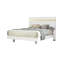 Cadre de grand lit blanc avec DEL sous le lit, look transitionnel moderne, garniture en acrylique, bois d'ingénierie et autres matériaux, prêt pour le matelas, preuve