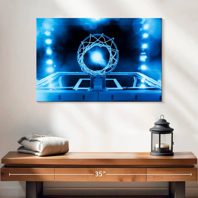 Sireci Blue Lights Basketball, 30" H x 45" W