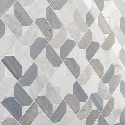 Pledge 12.83 In. X 12.83 In. Polished Marble Luxury Mosaic Floor And Wall Tile (1.14 Sq. Ft. / Each)