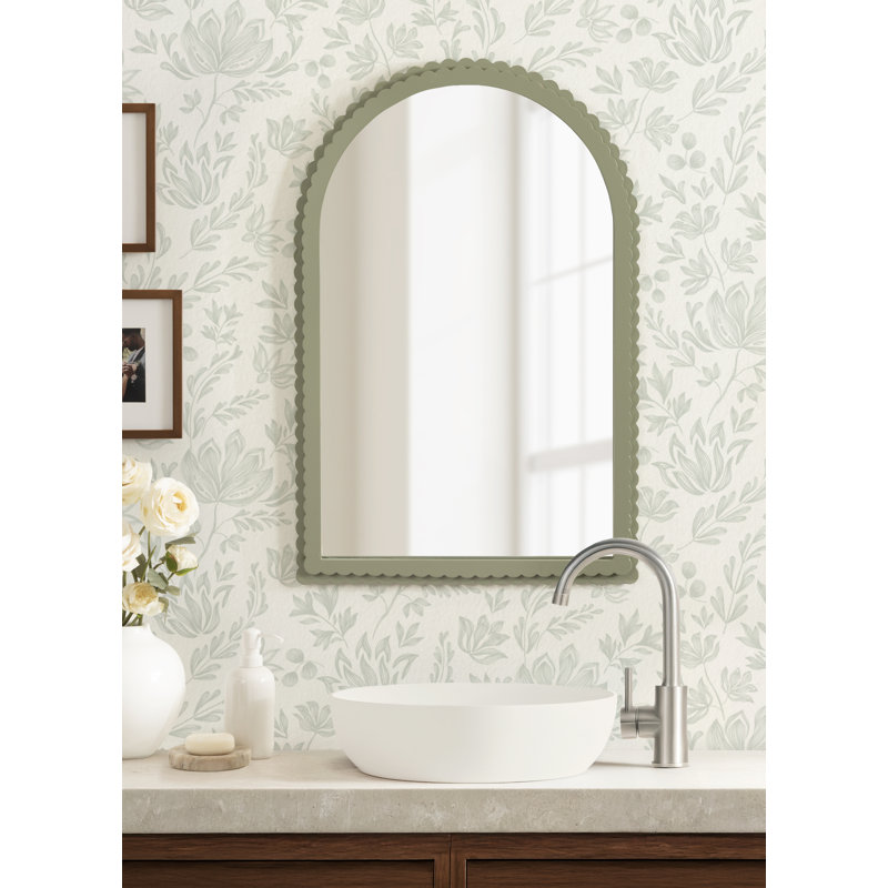 Miroir mural Scallia, 30 po x 20 po, Vert