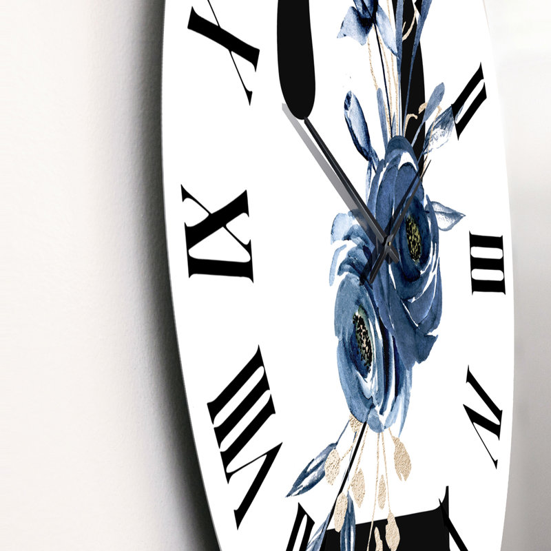 Art floral avec numéro deux II - Horloge murale traditionnelle, Grand