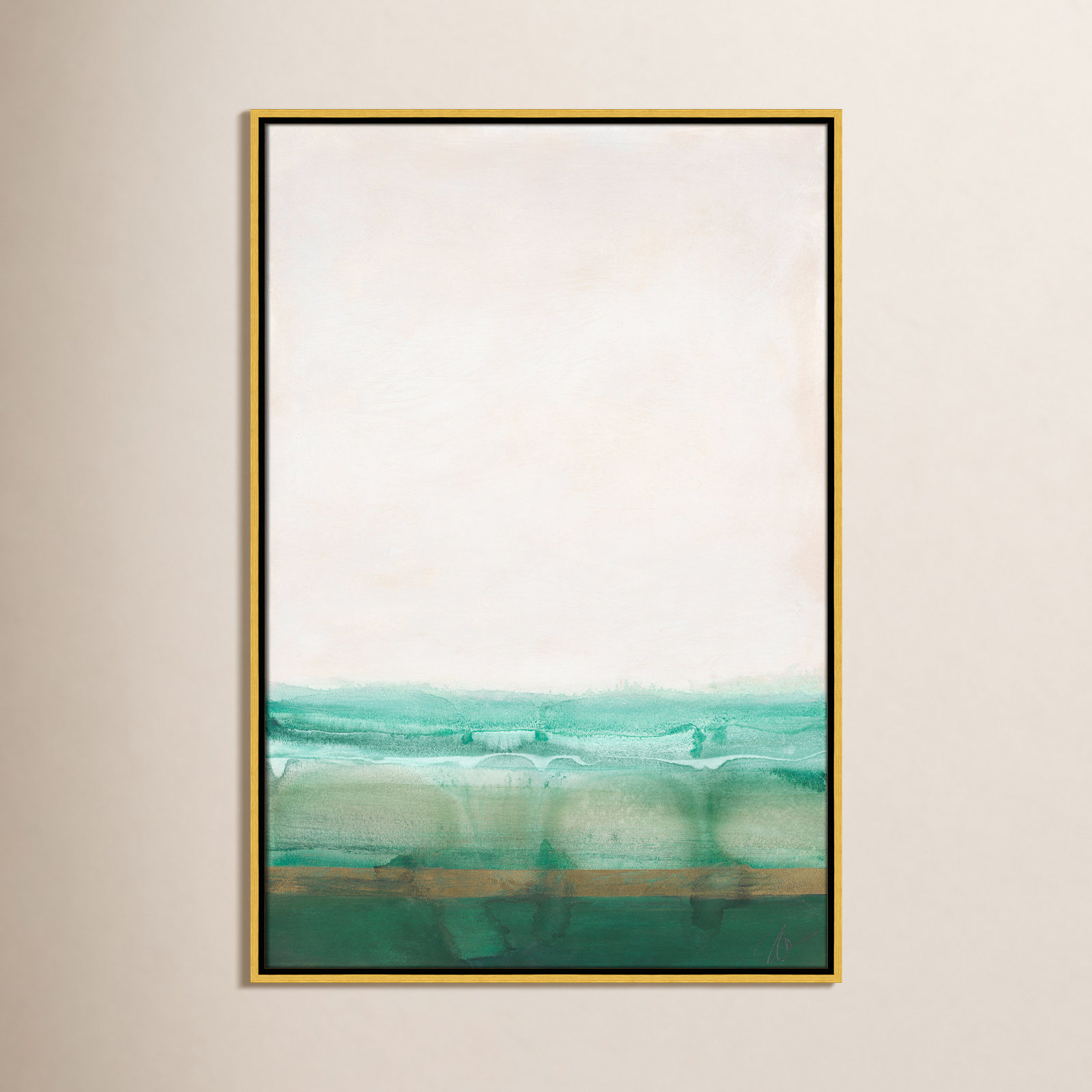 Franke "Emerald Shores" Print by Filippo Ioco, Gold Framed Canvas, 37.5" H x 25.5" W x 2" D