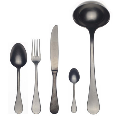 Tigre Flatware Set - 49 Pieces - Black Gold