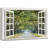 Window Scenery " Modern White Window Looking Out Into A Road With A Tunel Of Trees "-98449246