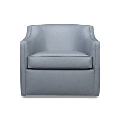 Marietta Leather Swivel Armchair by Birch Lane