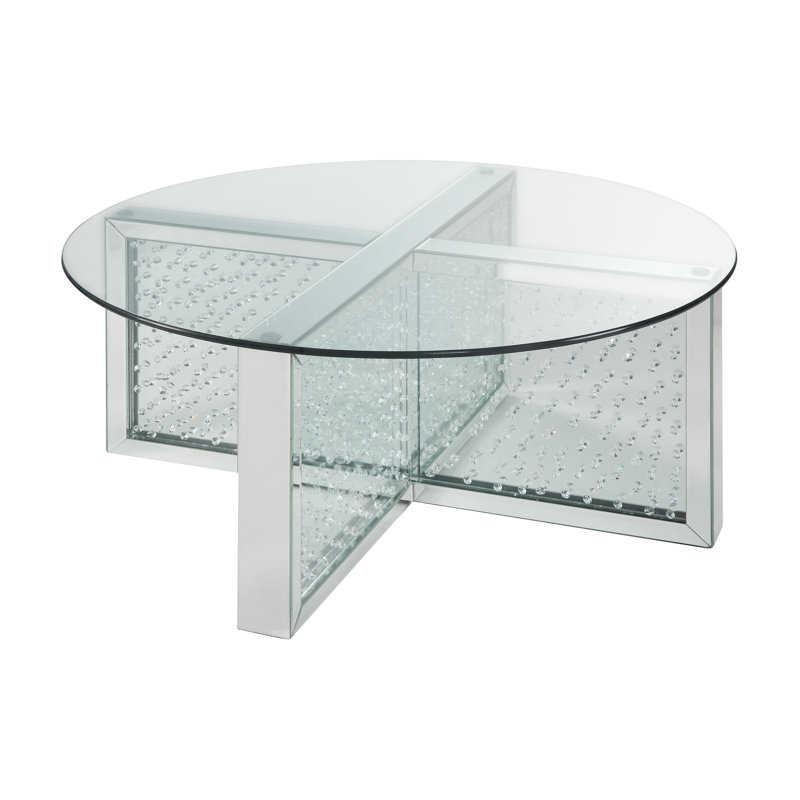 Table basse, miroir et faux cristaux