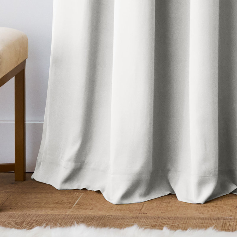Karl Lagerfeld Paris Silky Cloud Curtain Panel Pair, Ivory, 50" W x 95" L