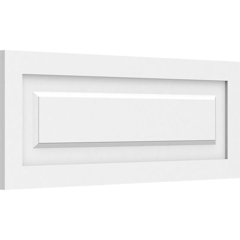 Panneau mural Harrison 3D en blanc, H 12 po x l 32 po x P 0,63 po