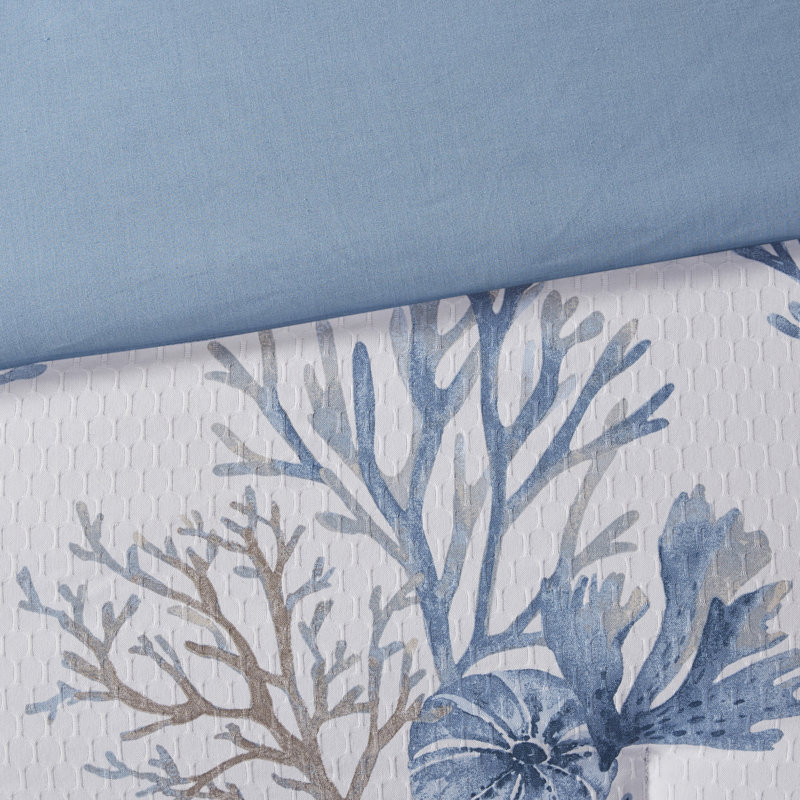 Blue and White Cotton Nautical 7-Piece Duvet Cover Set