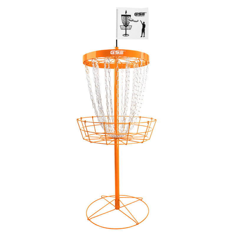 Panier de golf robuste à 24 chaînes GSE, cible de pratique professionnelle en métal, Orange