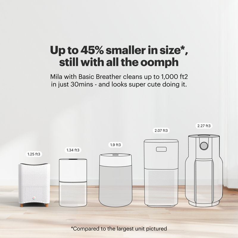 Mila Air Purifier with Basic Breather Filter for General Particulate Removal