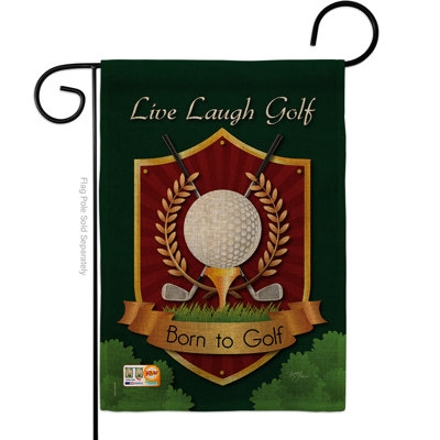 En toile jute de 2 côtés en polyester 18,5 x 13 po live, rire, centres d’intérêt golf drapeau de jardin