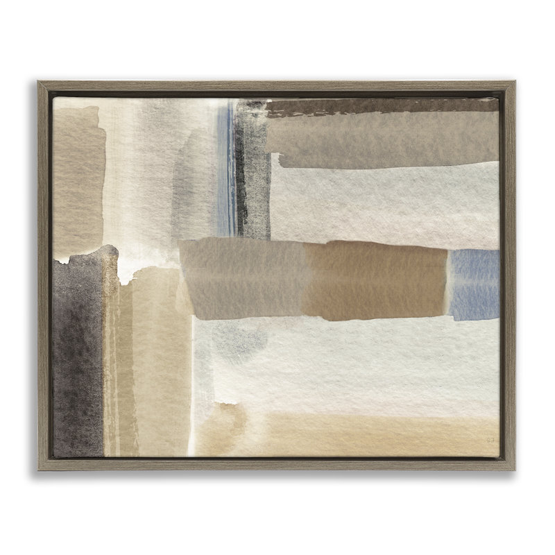 Soft Brushed Neutral Pattern, 25" H x 31" W, Montalcino Elm Floater Frame