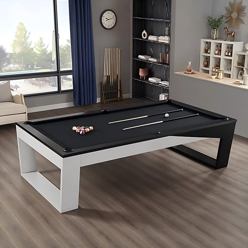 Modern Three-in-one Solid Wood Marble Multi-Functional 7'Pool Table, 89.37" L x 50.39" W x 31.89" H